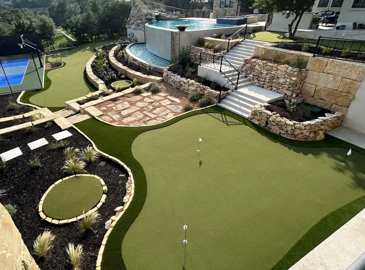 residential backyard putting green