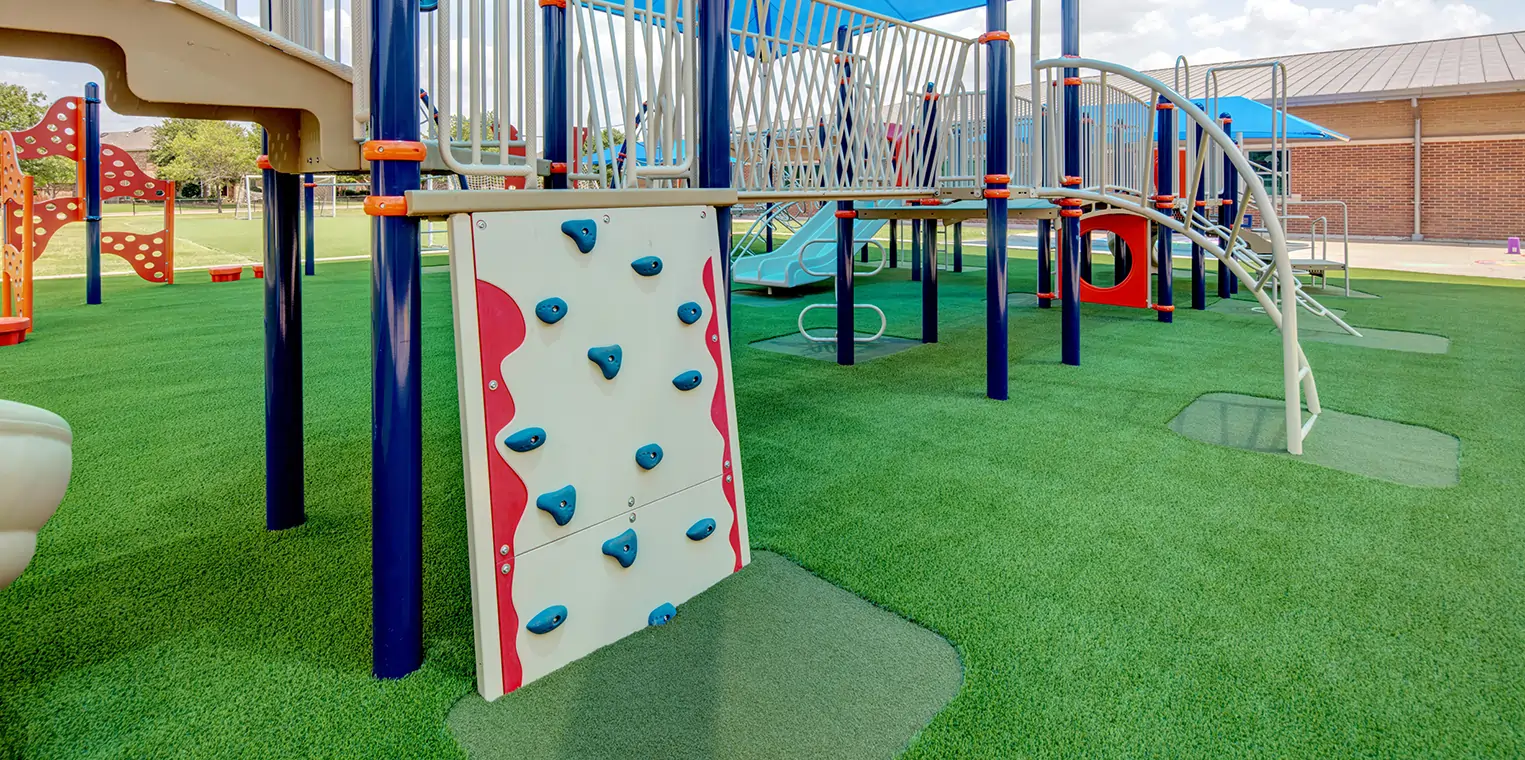 Commercial school playground grass installation from SYNLawn