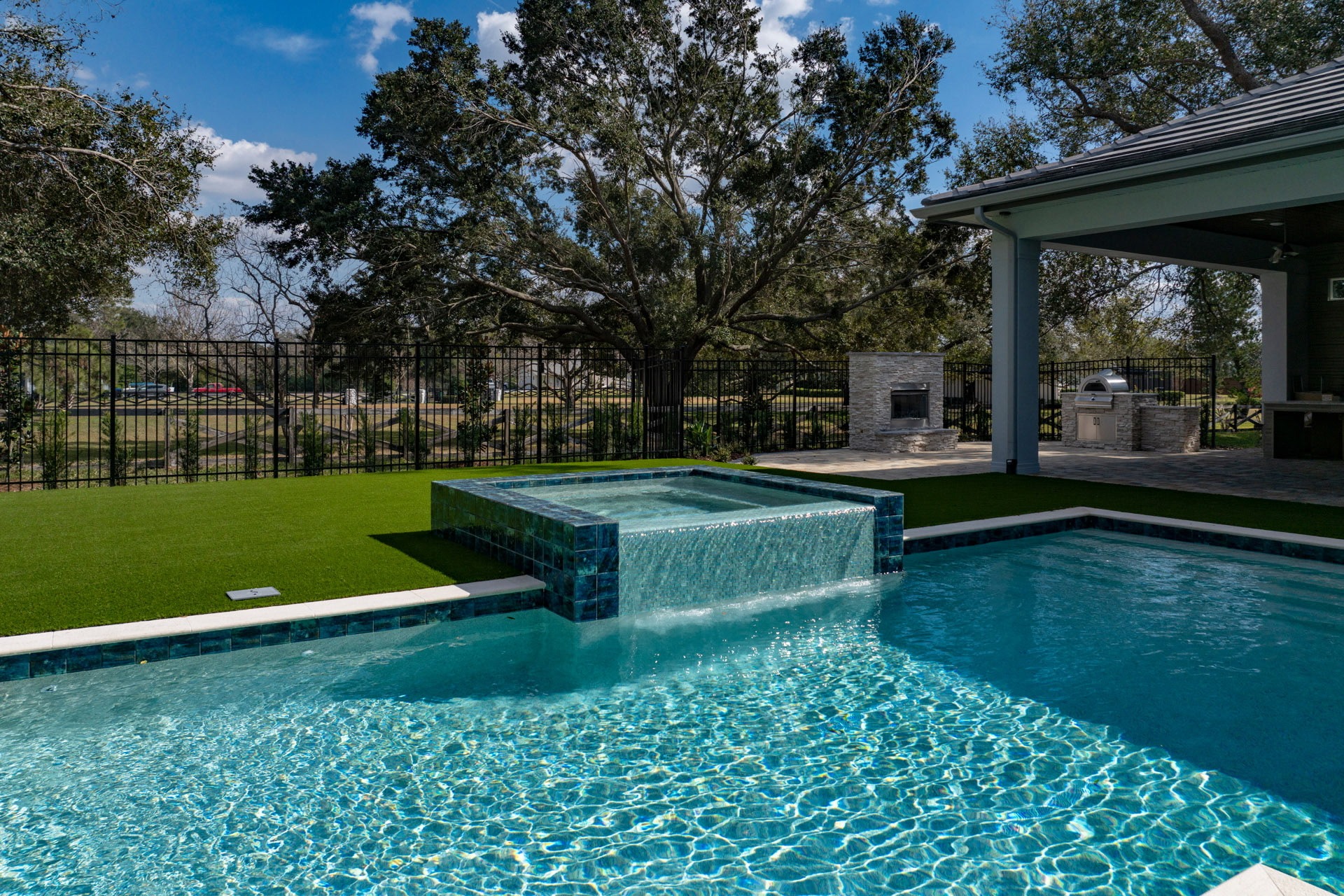 Tampa Artificial Grass Backyard Pool Installation Tampa Artificial Grass Backyard Pool Installation