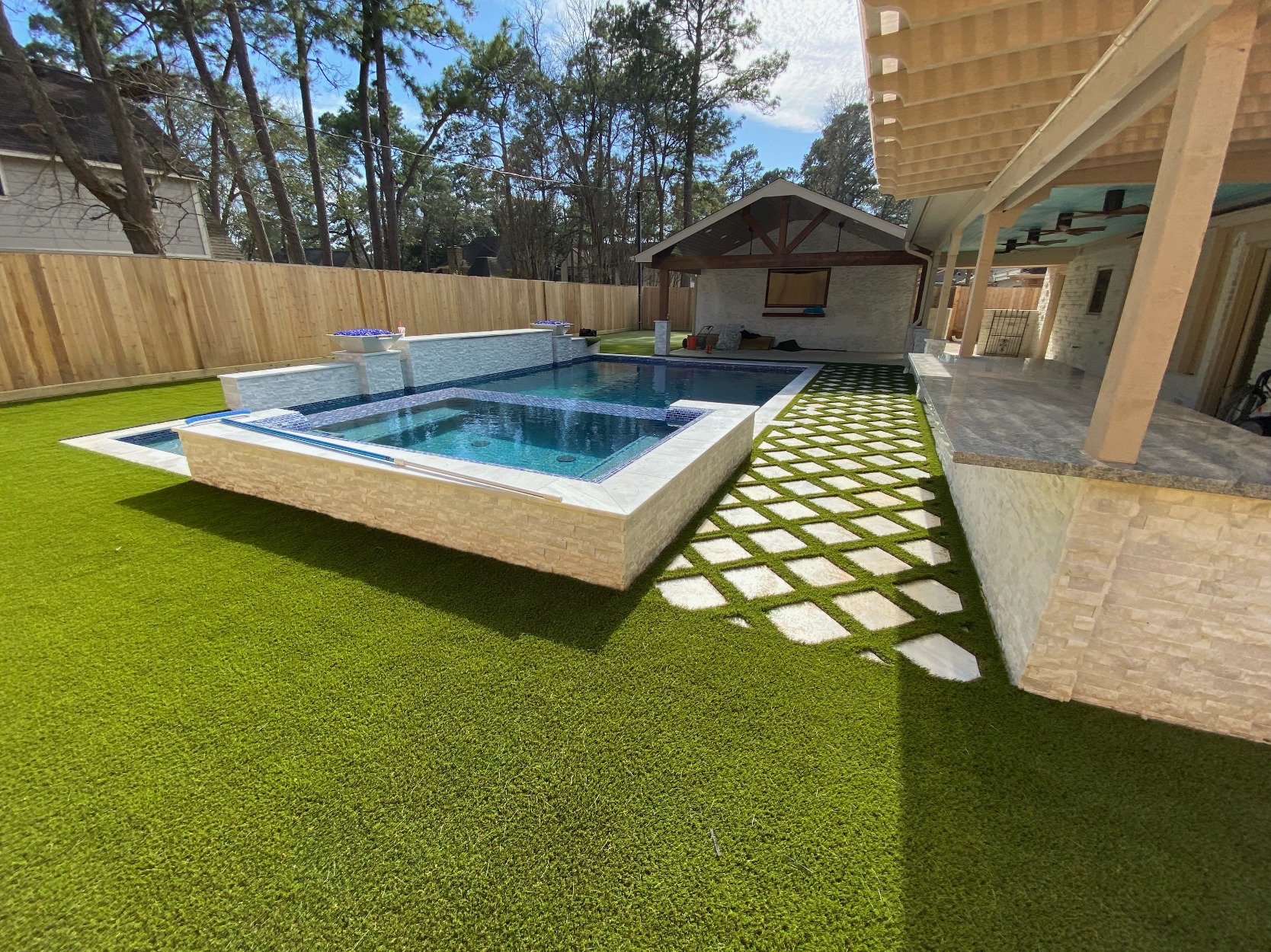 Tampa Artificial Grass Luxury Pool Deck Design Tampa Artificial Grass Luxury Pool Deck Design